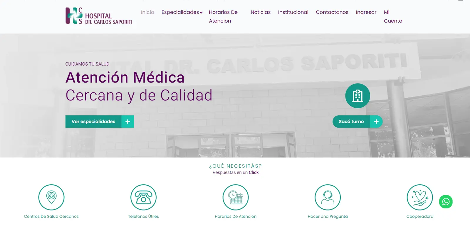 Solucion digital en gestion médica para el Hospital publico Saporiti